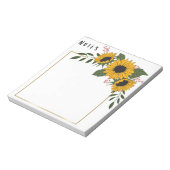 Sunflower Sticky Note's Notitieblok (Gedraaid)