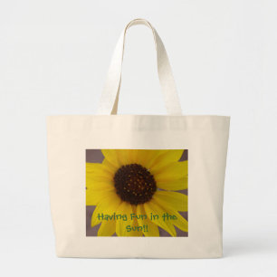 Sunflower strand Bag Grote Tote Bag