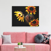 Sunflower Stretched Canvas Print (Insitu (Woonkamer))