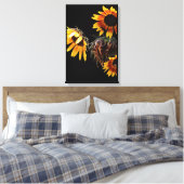 Sunflower Stretched Canvas Print (Insitu (Slaapkamer))