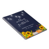 Sunflower String Lights Rustic Wedding Guestbook Notitieboek (Rechterzijde)