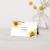 Sunflower String Lights Rustic Wood Wedding (Achterkant)