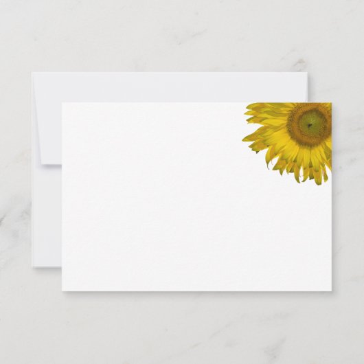 Sunflower Stripe Mariage Flat Merci Notes (Dos)