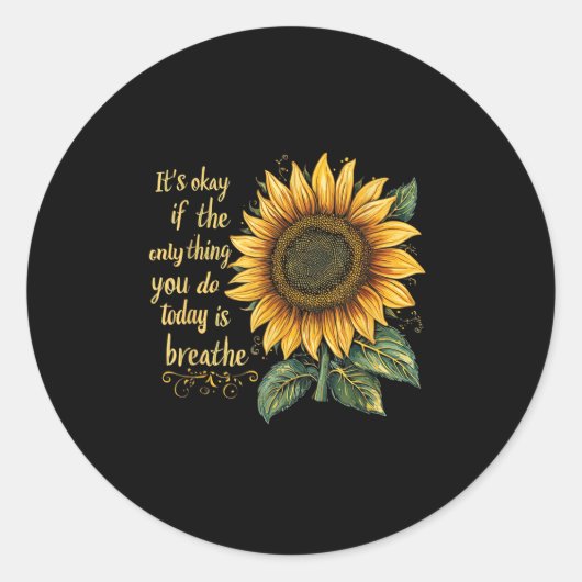 Sunflower Suicide Awareness Ronde Sticker (Voorkant)