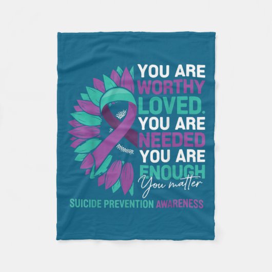 Sunflower Suicide Prevention Awareness Motivationa Fleece Deken (Voorkant)
