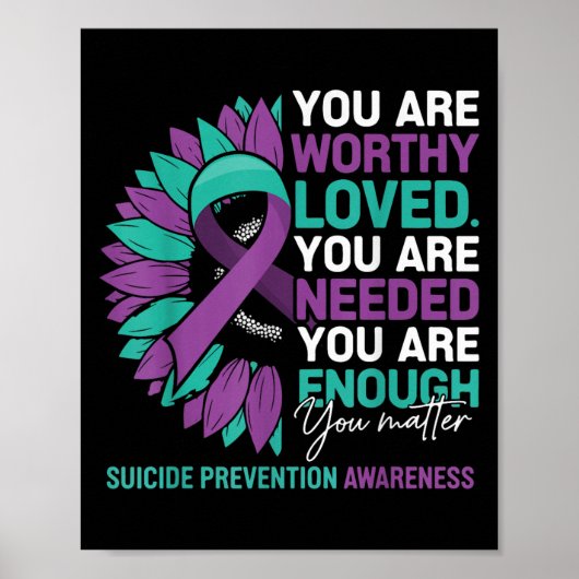 Sunflower Suicide Prevention Awareness Motivationa Poster (Voorkant)