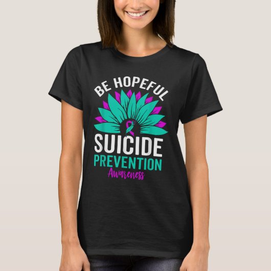 Sunflower Suicide Prevention Awareness Ribbon Ment T-shirt (Voorkant)