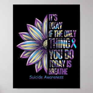 Sunflower Suicide Prevention Awareness Week Blauwg Poster