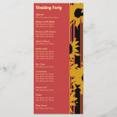 Sunflower Summer Gold Red Wedding  Programma (Achterkant)