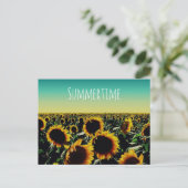Sunflower Summertime Briefkaart (Staand voorkant)