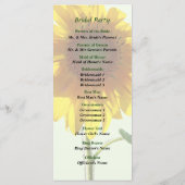 Sunflower Sunbathing Wedding Programme Programma (Achterkant)