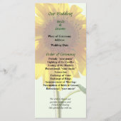 Sunflower Sunbathing Wedding Programme Programma (Voorkant)