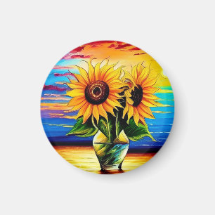 Sunflower Sunset Beach Magneet