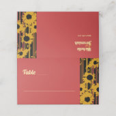 Sunflower Sunset Coral Gold Modern Wedding (Buitenkant ongevouwen)