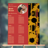 Sunflower Sunset Coral Gold Wedding Seat Chart (Neutre)