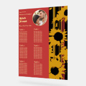 Sunflower Sunset Coral Gold Wedding Seat Chart (Angle)