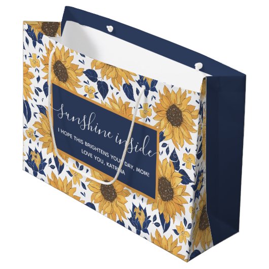 Sunflower Sunshine Inside Sac cadeau (Devant Angle)