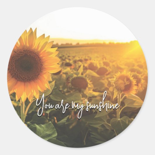 Sunflower Sunshine Ronde Sticker (Voorkant)