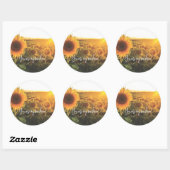 Sunflower Sunshine Ronde Sticker (Vel)
