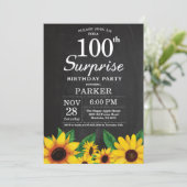 Sunflower Surprise 100e anniversaire Invitation (Debout devant)