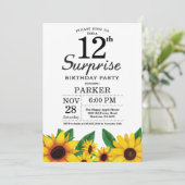 Sunflower Surprise 12e anniversaire Invitation (Debout devant)