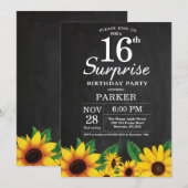 Sunflower Surprise 16e anniversaire Invitation (Devant / Derrière)