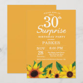 Sunflower Surprise 30th Birthday Invitation Kaart (Voorkant / Achterkant)