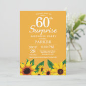 Sunflower Surprise 60e anniversaire Invitation (Debout devant)