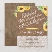 Sunflower Surprise 85e anniversaire Cartes de fête (Devant / Derrière)