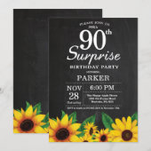 Sunflower Surprise 90e anniversaire Invitation (Devant / Derrière)
