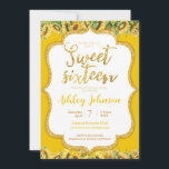 Sunflower Sweet 16 Invitation<br><div class="desc">Cette jolie liste est pour une invitation à thème tournesol pour un doux événement de 16. Parfait pour l'occasion ! Peut aussi être transformé en étiquette de bouteille d'eau,  des panneaux,  etc.</div>