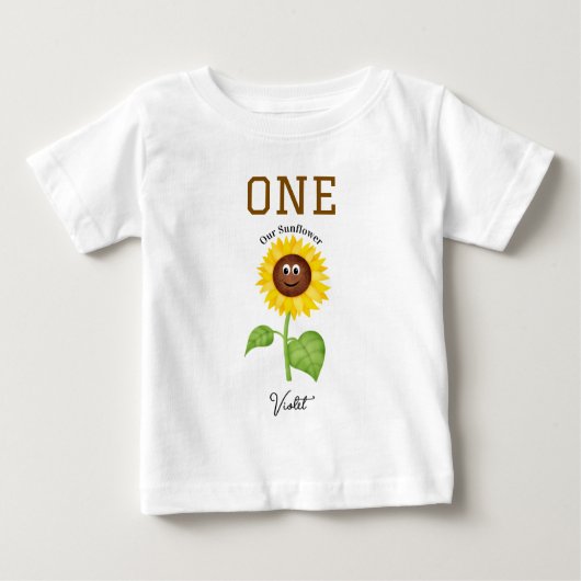 Sunflower T-Shirt Kids 1st Birthday Party (Devant)