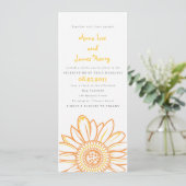 Sunflower Tea Length Wedding Invitation Kaart (Staand voorkant)
