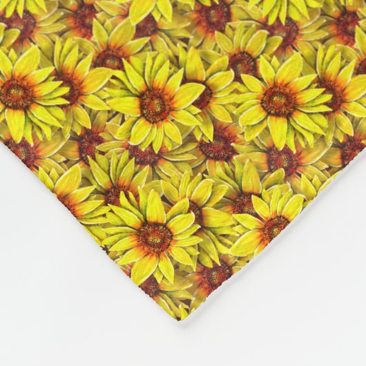 Sunflower Throw Blanket Fleece Deken (Hoek)