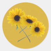 Sunflower Trio Ronde Sticker (Voorkant)