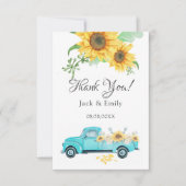 Sunflower Turquoise Merci Vintage de camion (Devant)