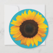 Sunflower Turquoise Round Quinceañera Invitation (Dos)