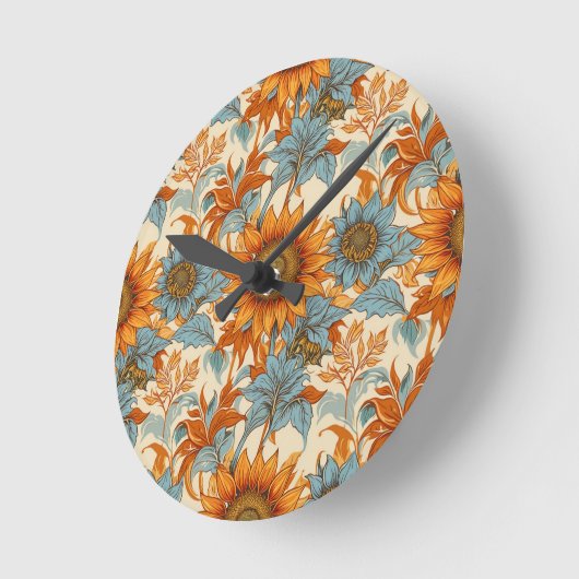 Sunflower Wall Clock Ronde Klok (Hoek)