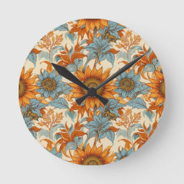 Sunflower Wall Clock Ronde Klok