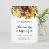 Sunflower watercolor Invitation (Debout devant)