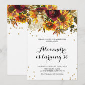 Sunflower watercolor Invitation (Devant / Derrière)