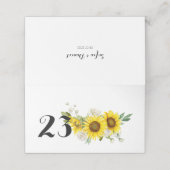 Sunflower watercolor white roses wedding  (Buitenkant ongevouwen)