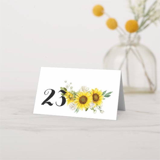 Sunflower watercolor white roses wedding  (Voorkant)