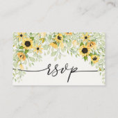 Sunflower Weddenschap RSVP Online Card Informatiekaartje (Achterkant)