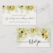 Sunflower Weddenschap RSVP Online Card Informatiekaartje (Voorkant / Achterkant)