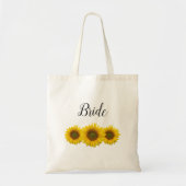 Sunflower Wedding Bride Rustic Tote Bag (Voorkant)