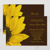 Sunflower Wedding Bruin en Geel Kaart (Voorkant / Achterkant)