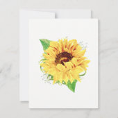 Sunflower Wedding Carte RSVP Aquarelle Floral (Dos)