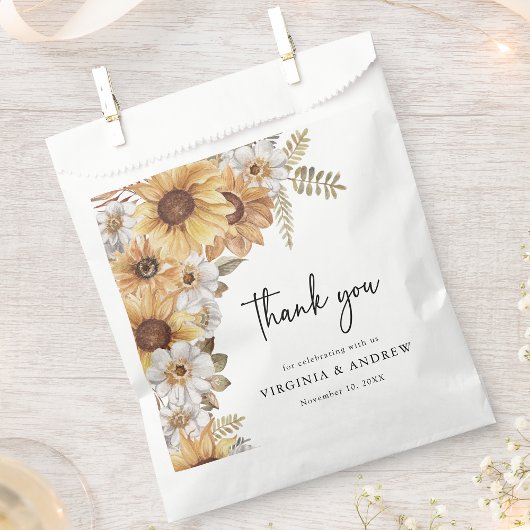 Sunflower Wedding Favor Sacs