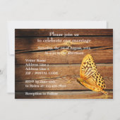 Sunflower Wedding Invitations, Rustic Country Herf Kaart (Achterkant)